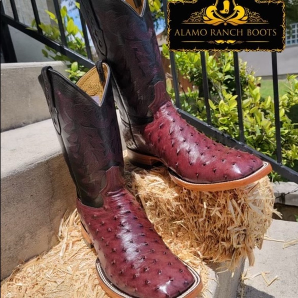 Custom full quill authentic ostrich boots.